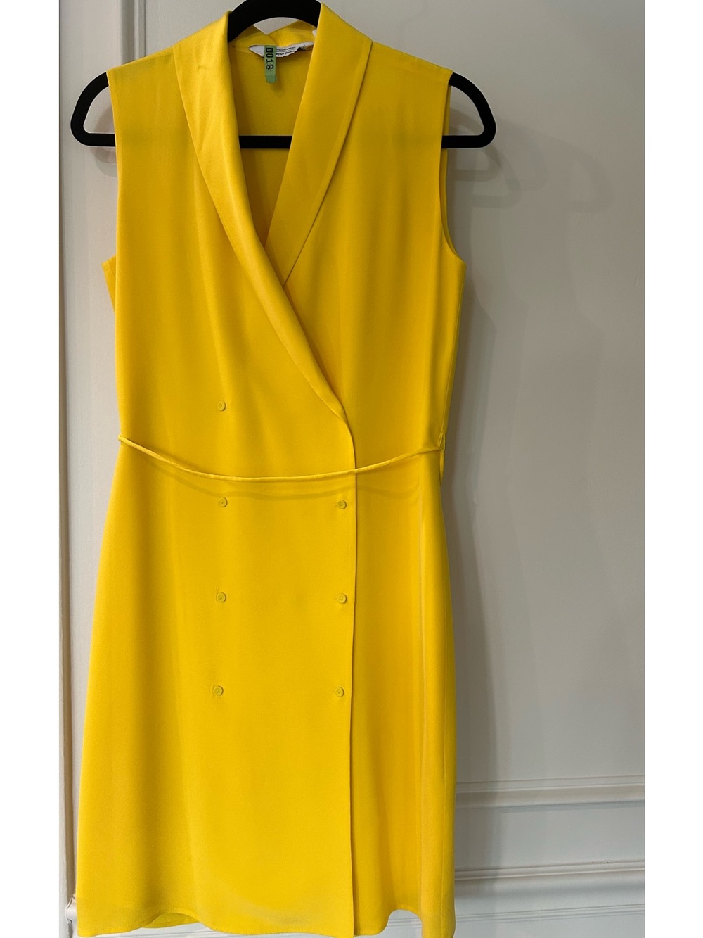 & Other Stories Yellow Sleeveless Button Front Silk Dress